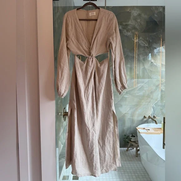 Dissh Dresses | Dissh Tina Maxi Dress in Natural Linen - Picture 5 of 7